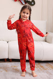 Rood patroon capuchon familie pyjama set