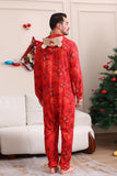 Rood patroon capuchon familie pyjama set