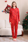 Rood patroon capuchon familie pyjama set