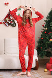 Rood patroon capuchon familie pyjama set