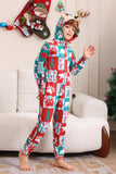 Rode en Groene Colorblock Kerst Hooded Family Pyjama Set