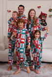 Rode en Groene Colorblock Kerst Hooded Family Pyjama Set