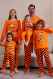 Oranje Halloween familie bijpassende pyjamaset