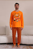 Oranje Halloween familie bijpassende pyjamaset