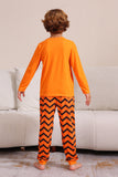 Oranje Halloween familie bijpassende pyjamaset