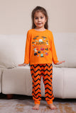 Oranje Halloween familie bijpassende pyjamaset