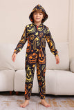 Zwarte Print Halloween Familie Bijpassende Pyjama Set