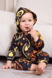 Zwarte Print Halloween Familie Bijpassende Pyjama Set