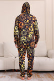 Zwarte Print Halloween Familie Bijpassende Pyjama Set