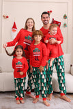 Rode Print Kerst Familie Bijpassende Pyjama Set