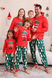 Rode Print Kerst Familie Bijpassende Pyjama Set