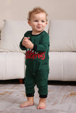 Donkergroene Merry Christmas Family Pyjama Set