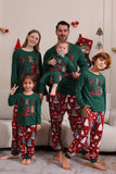 Donkergroene Merry Christmas Family Pyjama Set