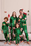 Groene Sneeuwvlok Plaid Familie Pyjama's met Rendier Kap