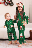 Groene Sneeuwvlok Plaid Familie Pyjama's met Rendier Kap