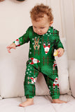 Groene Sneeuwvlok Plaid Familie Pyjama's met Rendier Kap