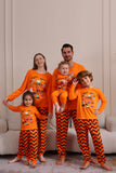 Oranje gestreepte Halloween-familiepyjama