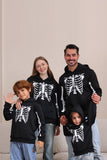 Zwart skelet hooded halloween familie sweatshirts