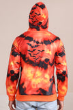 Griezelige oranje skeletprint familie sweatshirts met capuchon