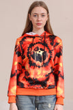 Griezelige oranje skeletprint familie sweatshirts met capuchon