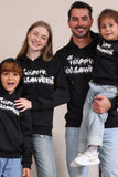 Zwarte Halloween-sweatshirts met capuchon en tekstprint