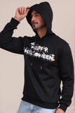 Zwarte Halloween-sweatshirts met capuchon en tekstprint