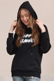 Zwarte Halloween-sweatshirts met capuchon en tekstprint