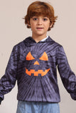 Grijze Halloween pompoen patroon familie kostuum capuchon top