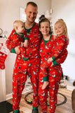 Rode Dieren Bedrukte Kerst Familie Pyjama Sets