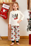 White Deer bedrukte kerst familie pyjama's set