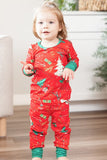 Rode kerstboom bedrukte familie bijpassende pyjama sets