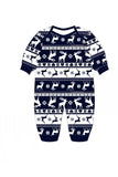 Kerst Familie Marine Flanel Witte Kerstboom Pyjamaset