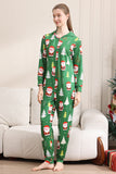 Groene kerstpyjama's voor familie bijpassende kerst voor vrouwen mannen met capuchon uit één stuk pyjama vakantie nachtkleding