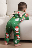 Groene kerstpyjama's voor familie bijpassende kerst voor vrouwen mannen met capuchon uit één stuk pyjama vakantie nachtkleding