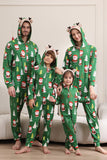 Groene kerstpyjama's voor familie bijpassende kerst voor vrouwen mannen met capuchon uit één stuk pyjama vakantie nachtkleding