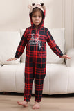 Rode Merry Christmas Pyjama's voor Familie Hooded One Piece Pjs Holiday Pyjamas Set