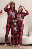 Rode Merry Christmas Pyjama's voor Familie Hooded One Piece Pjs Holiday Pyjamas Set