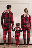 Rode Merry Christmas Pyjama's voor Familie Hooded One Piece Pjs Holiday Pyjamas Set