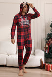 Rode Merry Christmas Pyjama's voor Familie Hooded One Piece Pjs Holiday Pyjamas Set