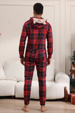 Rode Merry Christmas Pyjama's voor Familie Hooded One Piece Pjs Holiday Pyjamas Set