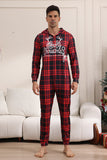 Rode Merry Christmas Pyjama's voor Familie Hooded One Piece Pjs Holiday Pyjamas Set