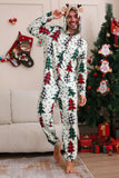 Familie Kerst Pyjama's Ouder-kind Kleding Leuke Kerstboom Capuchon Jumpsuit Kerstmis Familie Set