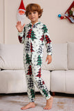 Familie Kerst Pyjama's Ouder-kind Kleding Leuke Kerstboom Capuchon Jumpsuit Kerstmis Familie Set