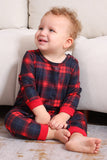 Zwart Rood Familie Bijpassende Pyjama's Volwassen Kinderen Baby Tops en Geruite Broek Kerst Pyjama's Set