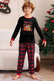 Zwart Rood Familie Bijpassende Pyjama's Volwassen Kinderen Baby Tops en Geruite Broek Kerst Pyjama's Set