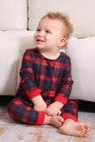 Zwart Rood Familie Bijpassende Pyjama's Volwassen Kinderen Baby Tops en Geruite Broek Kerst Pyjama's Set