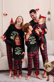 Zwart Rood Familie Bijpassende Pyjama's Volwassen Kinderen Baby Tops en Geruite Broek Kerst Pyjama's Set