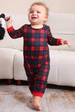 Zwart Rood Familie Bijpassende Pyjama's Volwassen Kinderen Baby Tops en Geruite Broek Kerst Pyjama's Set