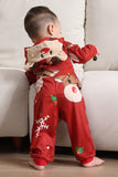 Bijpassende Onesie voor Vrouwen Mannen Familie Capuchon Rode Pyjama Eendelig Kerst Pyjama Set