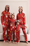 Bijpassende Onesie voor Vrouwen Mannen Familie Capuchon Rode Pyjama Eendelig Kerst Pyjama Set